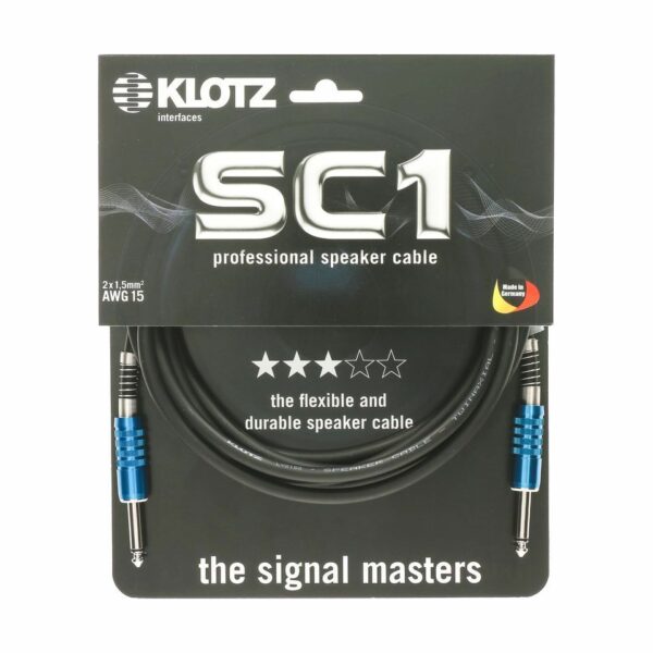 Klotz SC1PP01SW professional speaker cable, Mono-Klinke, 1 Meter