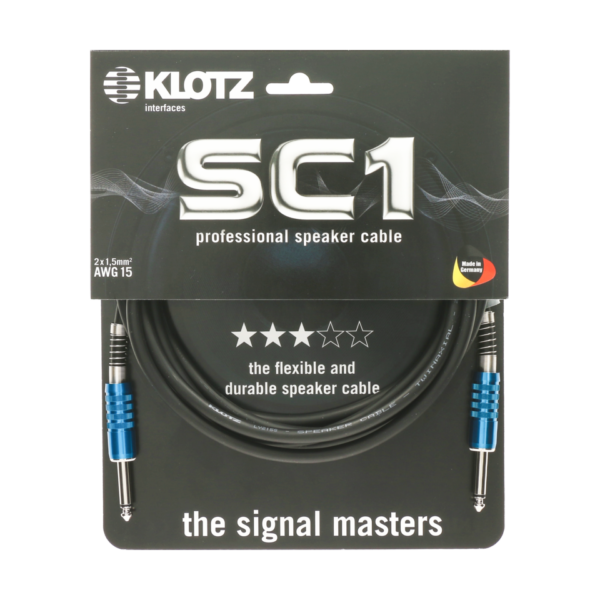 Klotz SC1PP02SW professional speaker cable, Mono-Klinke, 2 Meter