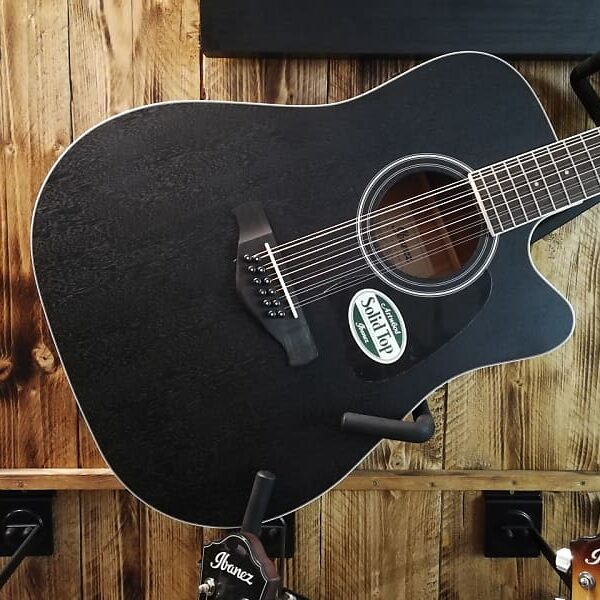 Ibanez AW8412CE-WK Artwood Acoustic Guitar 12 String Weathered Black