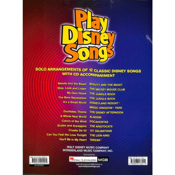 Play Disney songs, für Alt-Saxophon + CD