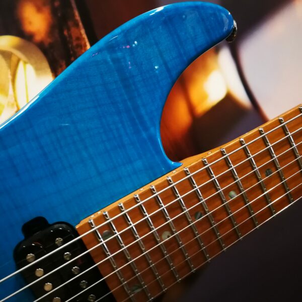 Ibanez MM7-TAB Martin Miller AZ Signature E-Guitar 7 String Transparent Aqua Blue + Case, B-Stock