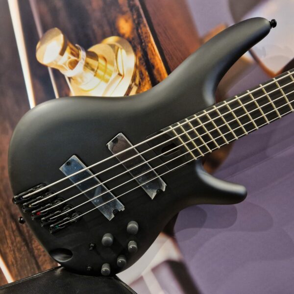 Ibanez SRMS625EX-BKF Iron Label E-Bass 5 String - Black Flat