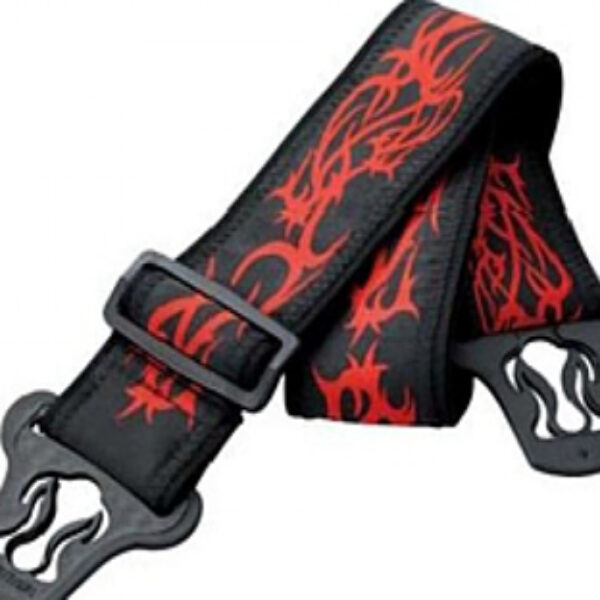 Ibanez guitar strap - black with red tribal