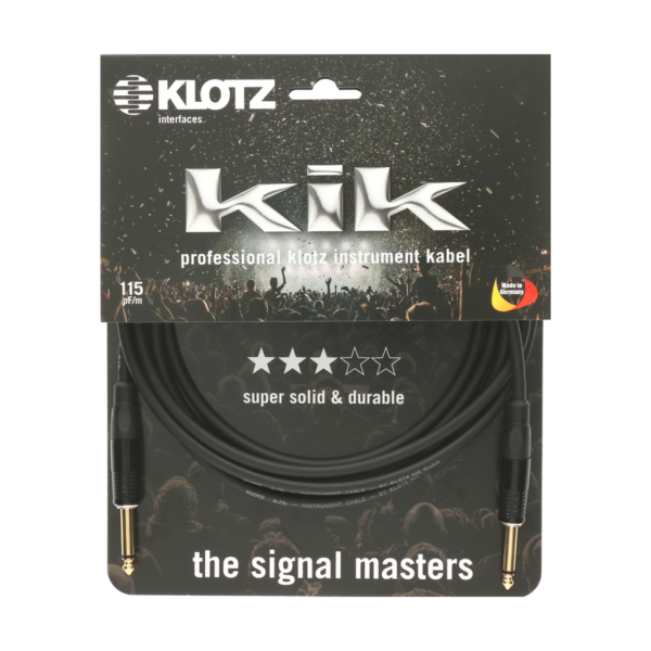 Klotz KIKKG3.0PPSW Straight 2p Gold-Plated Jack Cable, 3m
