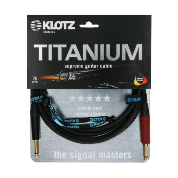 Klotz TI-0600PSP Titanium Supreme Guitar Cable, straight-straight Silent Plug, 6 Meter