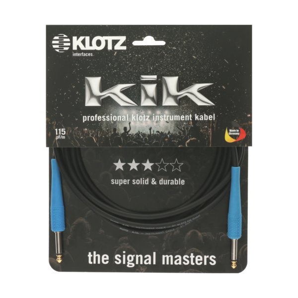 Klotz KIKC3.0PP2 Instrumentenkabel Klinke-Klinke, straight-straight, Blue, 3 Meter