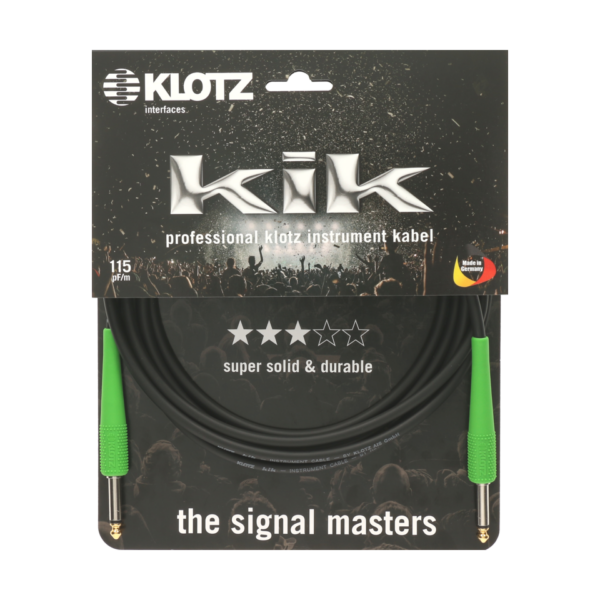 Klotz KIKC6.0PP4 Instrumentenkabel Klinke-Klinke, straight-straight, Green, 6 Meter