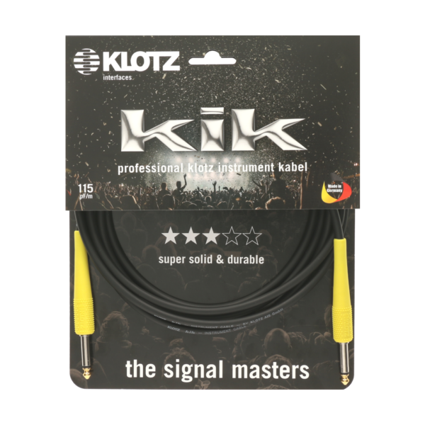 Klotz KIKC6.0PP5 Instrumentenkabel Klinke-Klinke, straight-straight, Yellow, 6 Meter