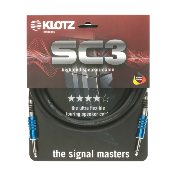 Klotz SC3PP02SW high end speaker-cable, Mono-Klinke, 2 Meter