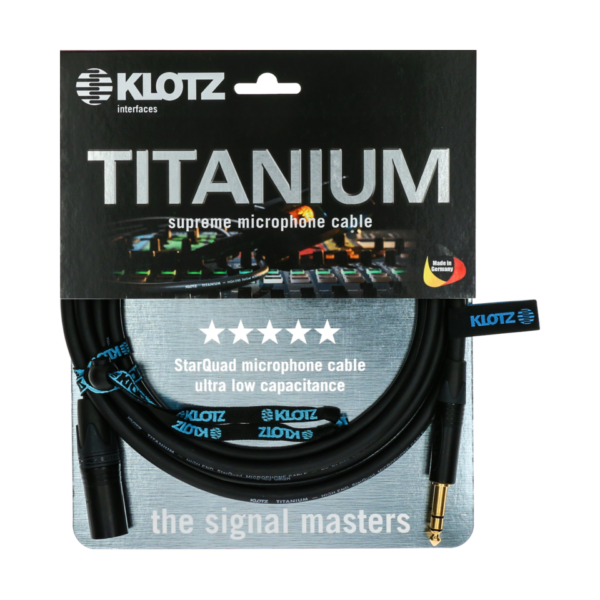 Klotz TI-MMS0300 Titanium StarQuad XLR-Klinke gold-plated, supreme microphone cable. 3 Meter
