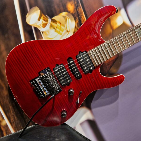 Ibanez KIKO100-TRR Kiko Loureiro Signature E-Guitar 6 String - Transparent Ruby Red + Case