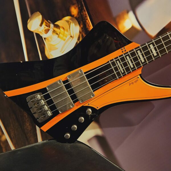 Sandberg Forty-Eight 4-String Bass Custom Color Black/Neon-Orange, Soft-Aged + GigBag