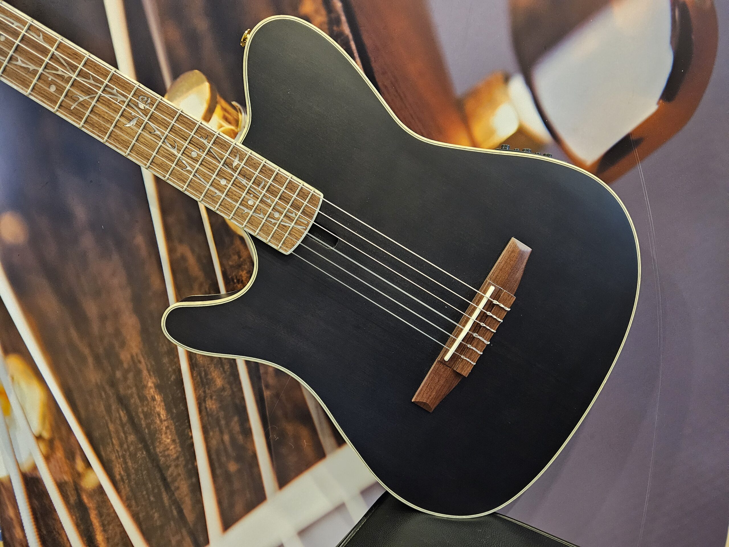 Ibanez TOD10NL-TKF Tim Henson Signature Lefthand, Nylon String Guitar 6-String- Transparent Black Flat, B-Stock