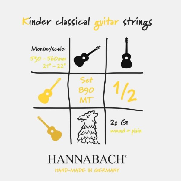 Hannabach Klassikgitarre-Saiten Serie 890 1/2 Kindergitarre