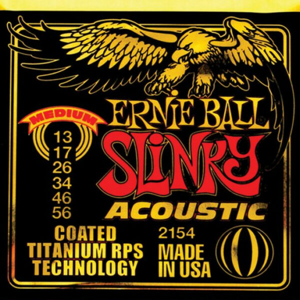 ERNIE BALL EB2154 Acoustic Guitar Strings, coated, 13-56