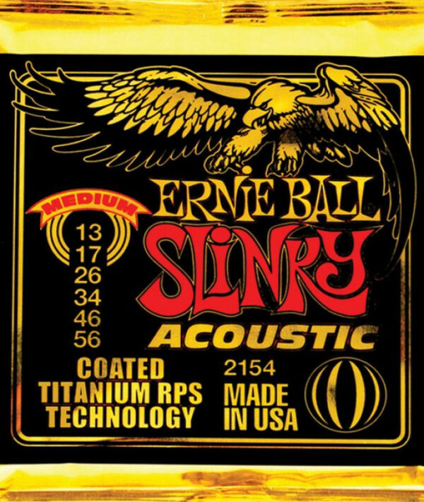 ERNIE BALL EB2154 Acoustic Guitar Strings, coated, 13-56