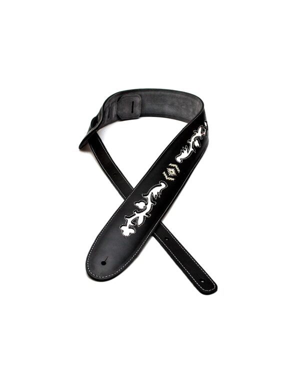 Bourbon Strap Mariachi, schwarz, Ledergurt für Gitarre / Bass