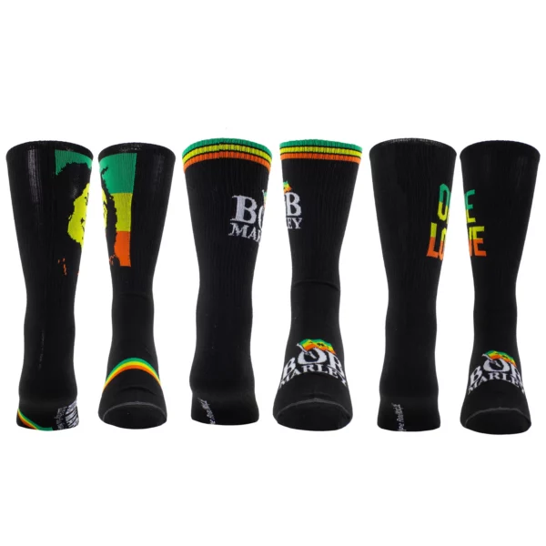 Geschenkebox Bob Marley, Socken (3 Paar) im Mini Gitarren Case