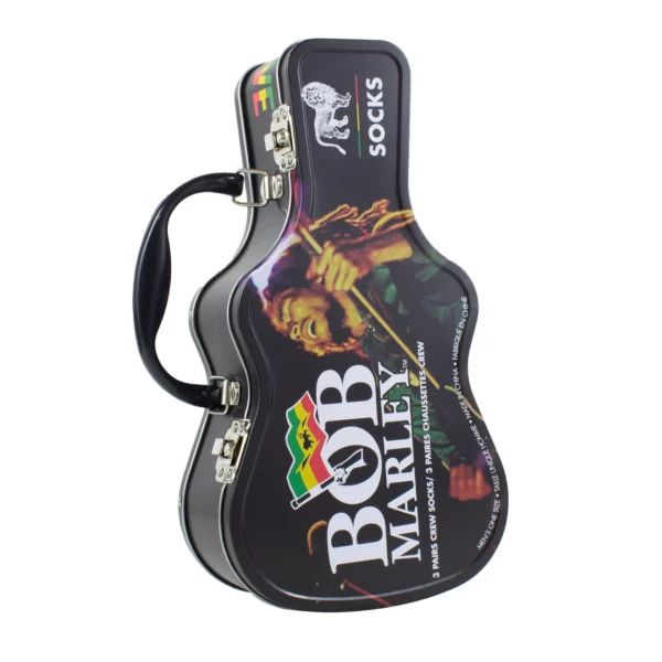 Geschenkebox Bob Marley, Socken (3 Paar) im Mini Gitarren Case