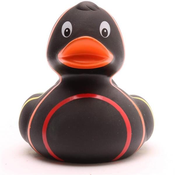 Badeente Rainbow (schwarz) - Gummiente